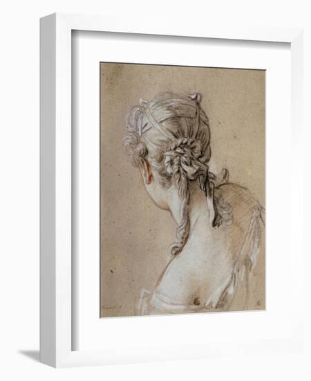 Head of a Woman Seen from Behind, circa 1740-Francois Boucher-Framed Giclee Print