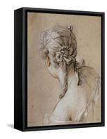 Head of a Woman Seen from Behind, circa 1740-Francois Boucher-Framed Stretched Canvas