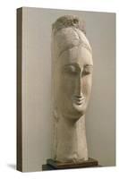 Head of a Woman (Stone)-Amedeo Modigliani-Stretched Canvas