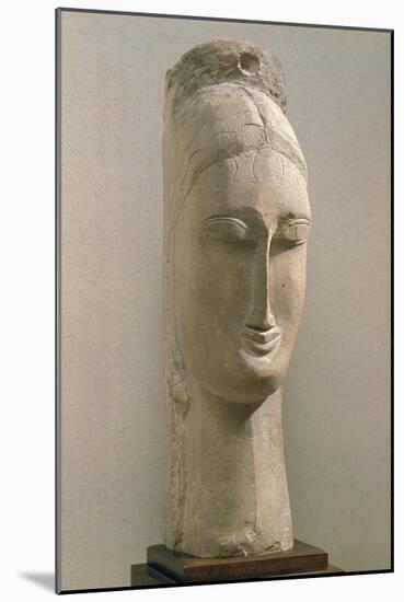 Head of a Woman (Stone)-Amedeo Modigliani-Mounted Giclee Print