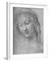 'Head of a Woman Three-Quarters to the Left', c1480 (1945)-Leonardo Da Vinci-Framed Giclee Print