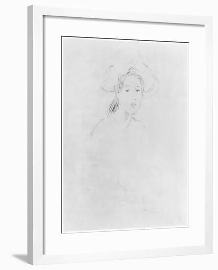 Head of a Woman (Verso) (See 383972 Recto) 1893 ? (Pencil on Paper)-Berthe Morisot-Framed Giclee Print