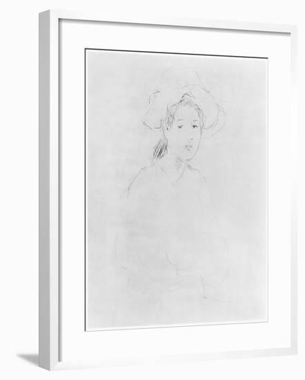 Head of a Woman (Verso) (See 383972 Recto) 1893 ? (Pencil on Paper)-Berthe Morisot-Framed Giclee Print