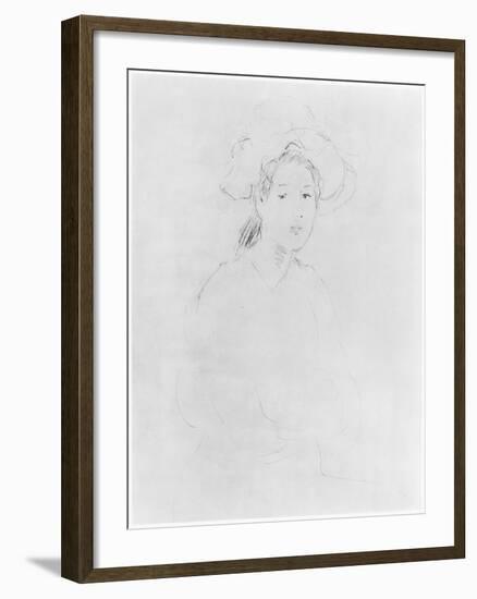 Head of a Woman (Verso) (See 383972 Recto) 1893 ? (Pencil on Paper)-Berthe Morisot-Framed Giclee Print