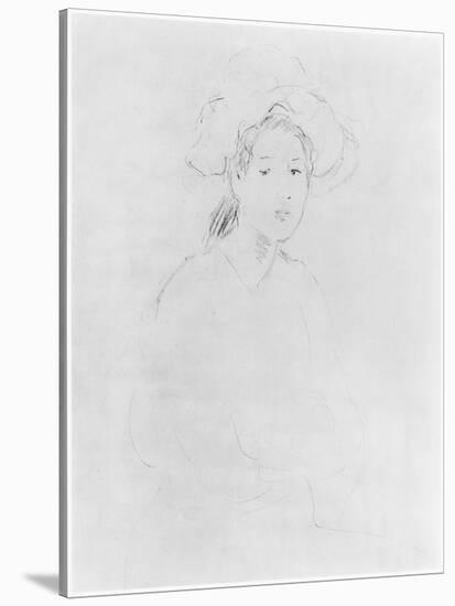 Head of a Woman (Verso) (See 383972 Recto) 1893 ? (Pencil on Paper)-Berthe Morisot-Stretched Canvas