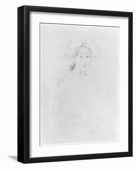 Head of a Woman (Verso) (See 383972 Recto) 1893 ? (Pencil on Paper)-Berthe Morisot-Framed Giclee Print