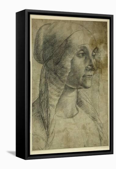 Head of a Woman Wearing a Coif-Domenico Ghirlandaio-Framed Stretched Canvas