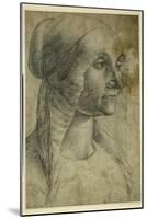 Head of a Woman Wearing a Coif-Domenico Ghirlandaio-Mounted Giclee Print