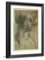 Head of a Woman Wearing a Coif-Domenico Ghirlandaio-Framed Giclee Print