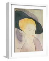 Head of a Woman Wearing a Hat, 1907-Amedeo Modigliani-Framed Giclee Print