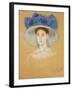 Head of a Woman with a Large Hat, C.1909-Mary Cassatt-Framed Giclee Print