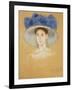 Head of a Woman with a Large Hat, C.1909-Mary Cassatt-Framed Giclee Print