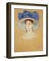 Head of a Woman with a Large Hat, C.1909-Mary Cassatt-Framed Giclee Print
