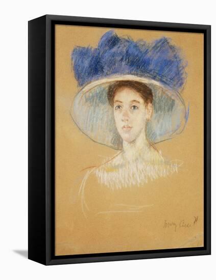 Head of a Woman with a Large Hat, C.1909-Mary Cassatt-Framed Stretched Canvas