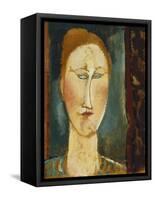 Head of a Woman with Red Hair; Tete De Femme Aux Cheveux Rouges-Amedeo Modigliani-Framed Stretched Canvas