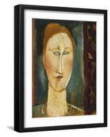 Head of a Woman with Red Hair; Tete De Femme Aux Cheveux Rouges-Amedeo Modigliani-Framed Giclee Print