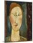Head of a Woman with Red Hair; Tete De Femme Aux Cheveux Rouges-Amedeo Modigliani-Mounted Giclee Print