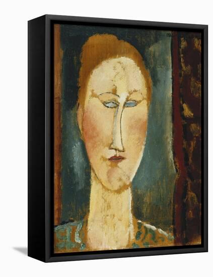 Head of a Woman with Red Hair; Tete De Femme Aux Cheveux Rouges-Amedeo Modigliani-Framed Stretched Canvas