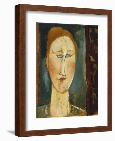Head of a Woman with Red Hair; Tete De Femme Aux Cheveux Rouges-Amedeo Modigliani-Framed Giclee Print