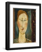 Head of a Woman with Red Hair; Tete De Femme Aux Cheveux Rouges-Amedeo Modigliani-Framed Giclee Print