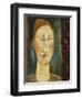 Head of a Woman with Red Hair; Tete De Femme Aux Cheveux Rouges-Amedeo Modigliani-Framed Giclee Print