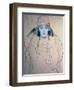 Head of a Woman-Gustav Klimt-Framed Premium Giclee Print