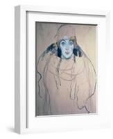 Head of a Woman-Gustav Klimt-Framed Premium Giclee Print