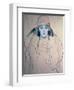 Head of a Woman-Gustav Klimt-Framed Premium Giclee Print