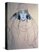 Head of a Woman-Gustav Klimt-Stretched Canvas