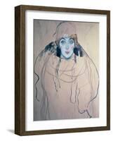 Head of a Woman-Gustav Klimt-Framed Giclee Print