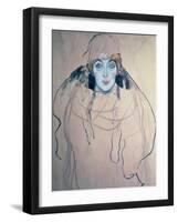 Head of a Woman-Gustav Klimt-Framed Giclee Print