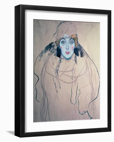 Head of a Woman-Gustav Klimt-Framed Giclee Print