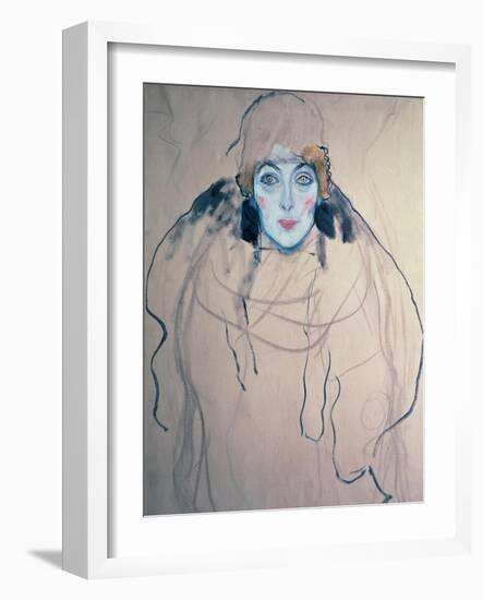 Head of a Woman-Gustav Klimt-Framed Giclee Print