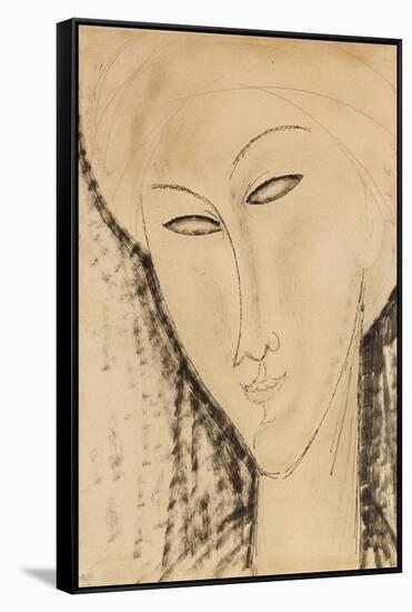 Head of a Woman-Amedeo Modigliani-Framed Stretched Canvas