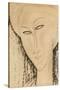 Head of a Woman-Amedeo Modigliani-Stretched Canvas