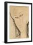 Head of a Woman-Amedeo Modigliani-Framed Giclee Print