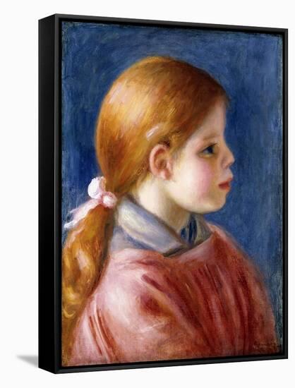 Head of a Young Girl, 1888-Pierre-Auguste Renoir-Framed Stretched Canvas