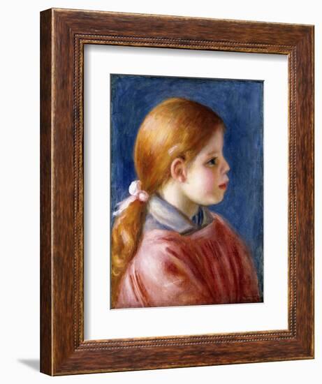Head of a Young Girl, 1888-Pierre-Auguste Renoir-Framed Giclee Print
