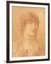 Head of a Young Girl, 1890 (Red Chalk on Buff Paper)-Simeon Solomon-Framed Giclee Print