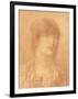 Head of a Young Girl, 1890 (Red Chalk on Buff Paper)-Simeon Solomon-Framed Giclee Print