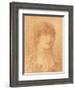 Head of a Young Girl, 1890 (Red Chalk on Buff Paper)-Simeon Solomon-Framed Giclee Print