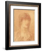 Head of a Young Girl, 1890 (Red Chalk on Buff Paper)-Simeon Solomon-Framed Giclee Print