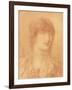 Head of a Young Girl, 1890 (Red Chalk on Buff Paper)-Simeon Solomon-Framed Giclee Print