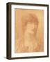 Head of a Young Girl, 1890 (Red Chalk on Buff Paper)-Simeon Solomon-Framed Giclee Print