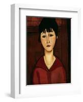 Head of a Young Girl, 1916-Amedeo Modigliani-Framed Giclee Print