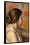 Head of a Young Girl. Dated: c. 1890. Dimensions: overall: 42.6 x 33.3 cm (16 3/4 x 13 1/8 in.) ...-Auguste Renoir-Framed Poster