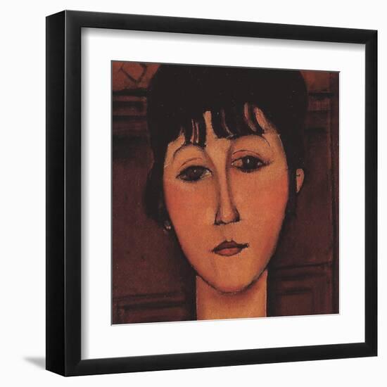 Head of a Young Girl (detail)-Amedeo Modigliani-Framed Art Print