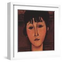 Head of a Young Girl (detail)-Amedeo Modigliani-Framed Art Print