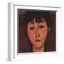 Head of a Young Girl (detail)-Amedeo Modigliani-Framed Art Print