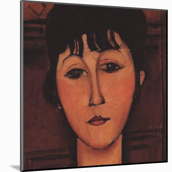 Head of a Young Girl (detail)-Amedeo Modigliani-Mounted Art Print